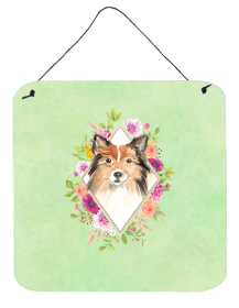 Sheltie Flowers Design  Wall or Door Hanging Prints