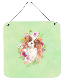 Cavalier King Charles Spaniel 2 Flowers Design  Wall or Door Hanging Prints