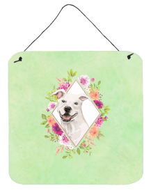 Pit Bull 1 Flowers Design  Wall or Door Hanging Prints