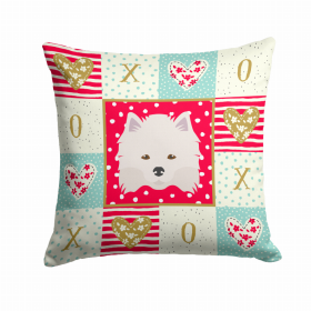 American Eskimo Art Love Design Fabric Decorative Pillow