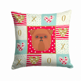 Brussels Griffon Art Love Design Fabric Decorative Pillow