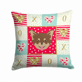 Chihuahua Art Love Design Fabric Decorative Pillow