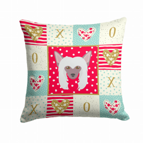 Chinese Crested Art Love Design Fabric Decorative Pillow