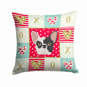 French Bulldog Art Love Design Fabric Decorative Pillow