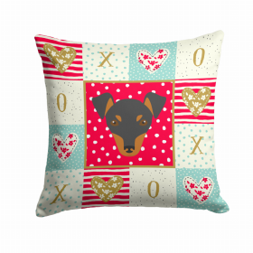 Manchester Terrier - Toy Art Love Design Fabric Decorative Pillow