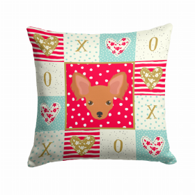 Russian Toy Terrier Art Love Design Fabric Decorative Pillow