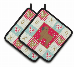 Affenpinscher #1 XOXO Pair of Potholders