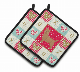 Australian Terrier XOXO Pair of Potholders