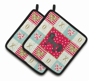 Chinese Crested #1 XOXO Pair of Potholders