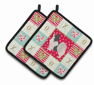 Papillon #2 XOXO Pair of Potholders