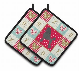 Poodle - Standard XOXO Pair of Potholders