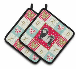 Tibetan Terrier XOXO Pair of Potholders