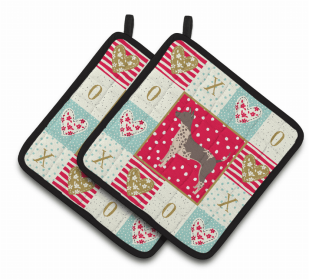 American Hairless Terrier - Series 2 XOXO Pair of Potholders