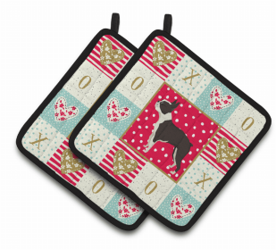 Boston Terrier - Series 2 XOXO Pair of Potholders