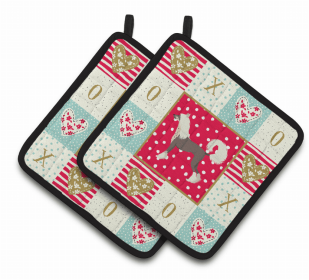 Chinese Crested - Series 2 XOXO Pair of Potholders