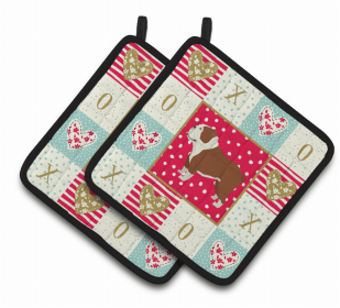 Bulldog - Series 2 XOXO Pair of Potholders