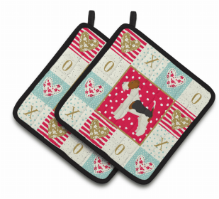 Fox Terrier - Series 2 XOXO Pair of Potholders