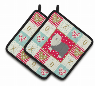 Old English Sheepdog - Series 2 XOXO Pair of Potholders