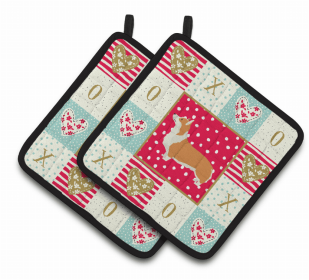 Corgi - Pembroke Series 2 XOXO Pair of Potholders