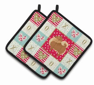 Pomeranian - Series 2 XOXO Pair of Potholders