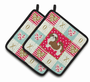 Shih Tzu - Series 2 XOXO Pair of Potholders