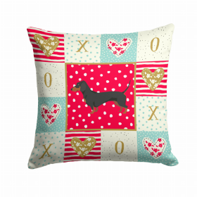 Dachshund Love Design with Dog Fabric Decorative Pillow - Series 2