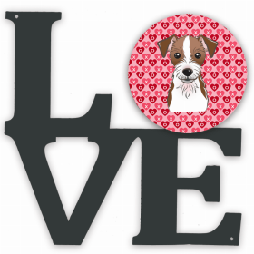 Jack Russell Terrier Style #1 XOXO Hearts Metal Wall Artwork LOVE