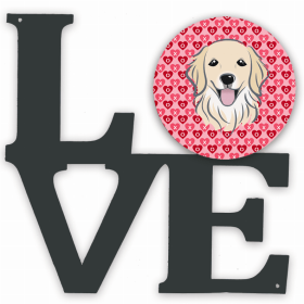 Golden Retriever 1 XOXO Hearts Metal Wall Artwork LOVE