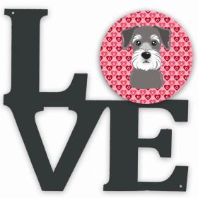 Schnauzer XOXO Hearts Metal Wall Artwork LOVE