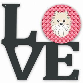 Pomeranian XOXO Hearts Metal Wall Artwork LOVE