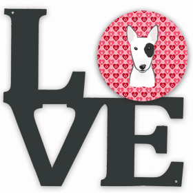 Bull Terrier XOXO Hearts Metal Wall Artwork LOVE