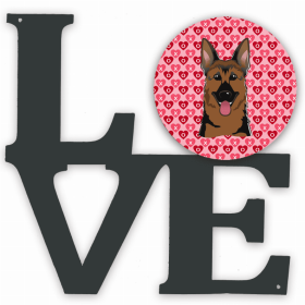 German Shepherd  XOXO Hearts Metal Wall Artwork LOVE