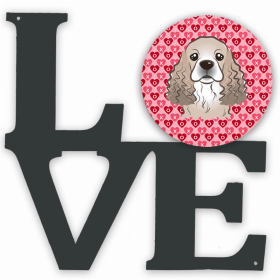 Cocker Spaniel XOXO Hearts Metal Wall Artwork LOVE