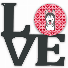 Alaskan Malamute XOXO Hearts Metal Wall Artwork LOVE