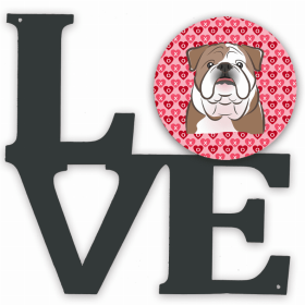 Bulldog Style #1 XOXO Hearts Metal Wall Artwork LOVE