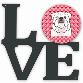 Bulldog Style #2 XOXO Hearts Metal Wall Artwork LOVE