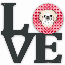 Pekingese XOXO Hearts Metal Wall Artwork LOVE