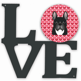 French Bulldog Style #1 XOXO Hearts Metal Wall Artwork LOVE