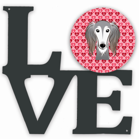 Saluki XOXO Hearts Metal Wall Artwork LOVE