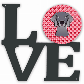 Weimaraner XOXO Hearts Metal Wall Artwork LOVE