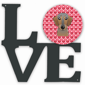 Dachshund Style #5 XOXO Hearts Metal Wall Artwork LOVE