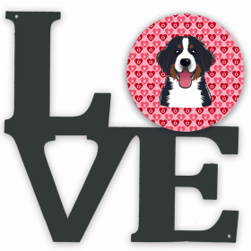 Bernese Mountain Dog XOXO Hearts Metal Wall Artwork LOVE