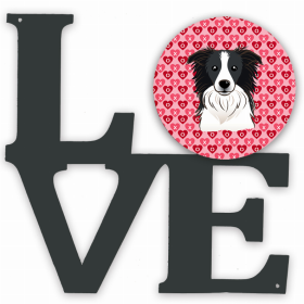 Border Collie XOXO Hearts Metal Wall Artwork LOVE