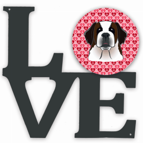 Saint Bernard XOXO Hearts Metal Wall Artwork LOVE