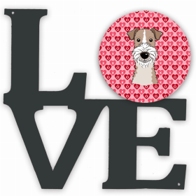 Fox Terrier XOXO Hearts Metal Wall Artwork LOVE