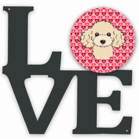 Poodle Style #3 XOXO Hearts Metal Wall Artwork LOVE