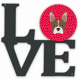 Boston Terrier Metal Wall Artwork LOVE