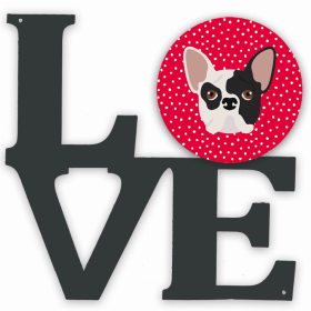 French Bulldog Metal Wall Artwork LOVE