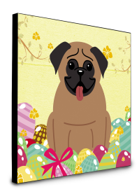 Pug - Dark Brown - Easter Eggs Wall Panel