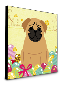 Pug - Brown - Easter Eggs Wall Panel